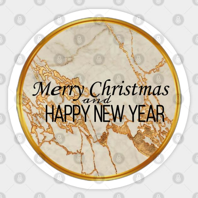 Merry Christmas and Happy New Year golden elegant design Sticker by AGRHouse